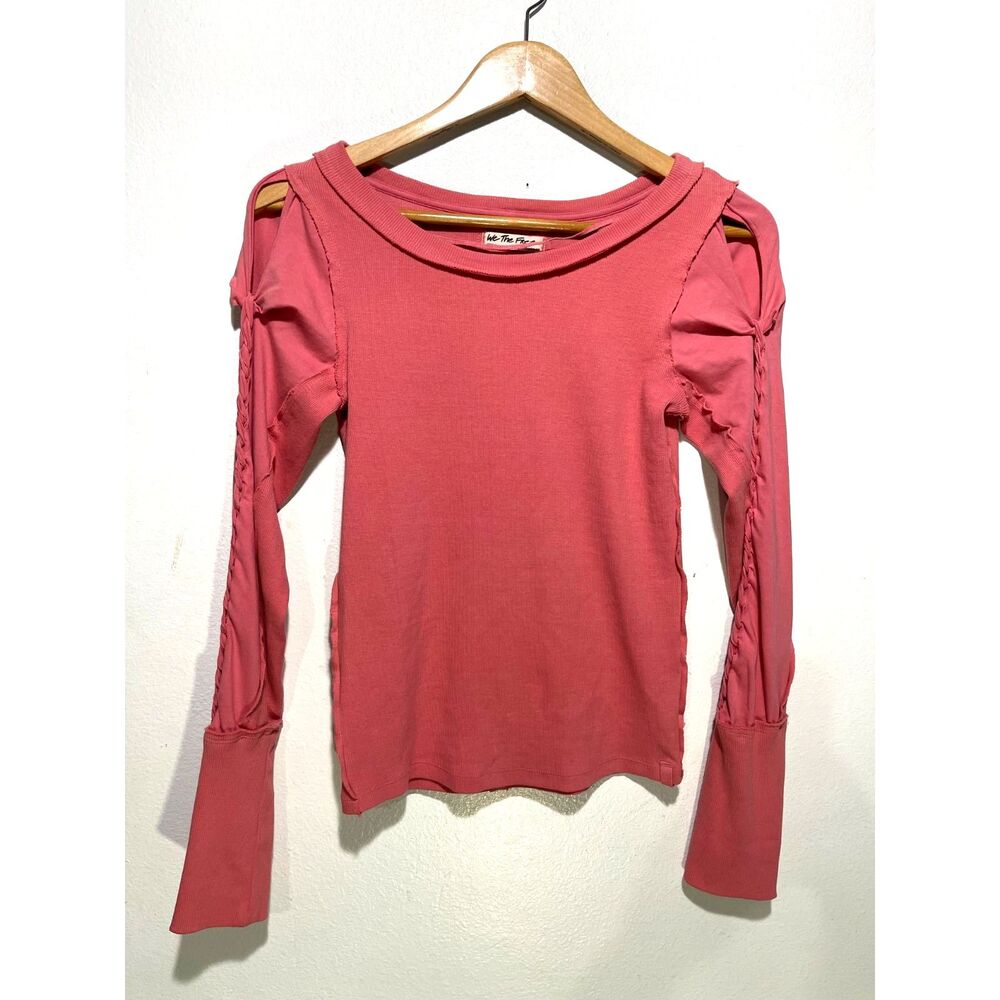 We the Free t shirt breid long cuffed sleeve rusty orange sweater casual women S